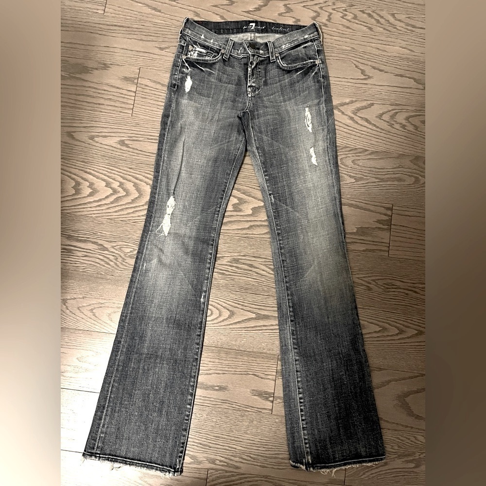 7 For All Mankind Distressed Bootcut Jeans